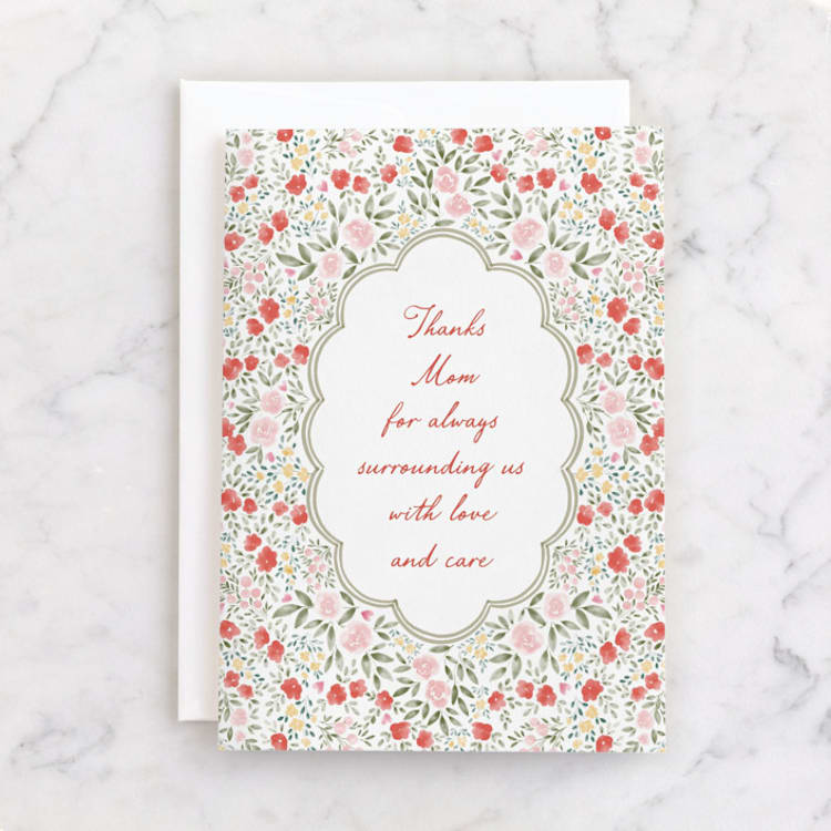 "Love & Care" - Single Greeting Cards in Rose by letterfix - Front