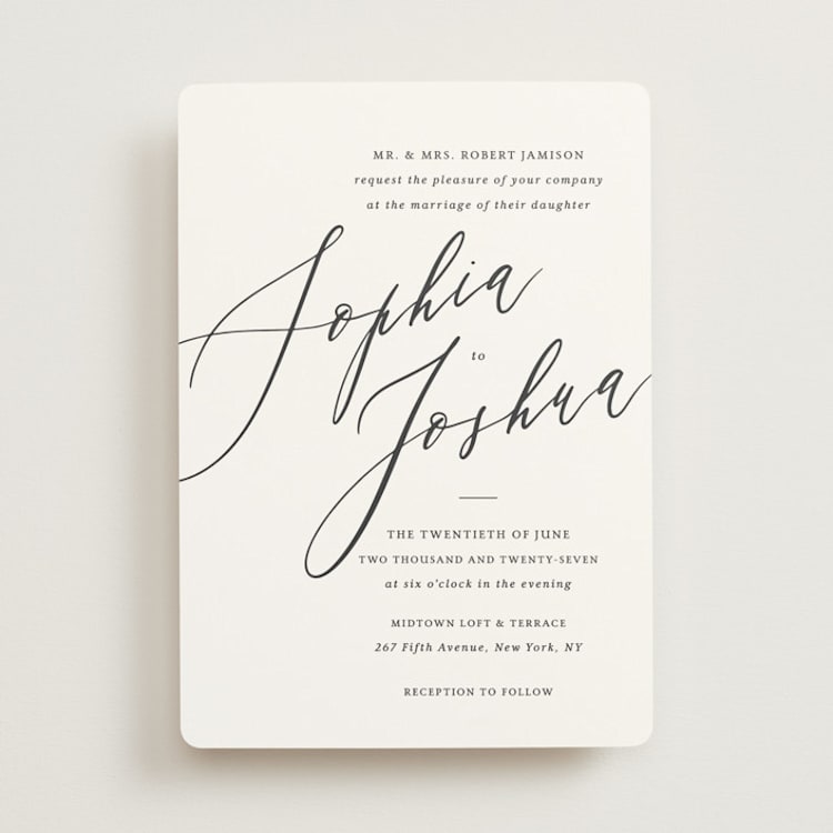 "Crescendo" - Wedding Invitations in Snow by Griffinbell Paper Co. - Front