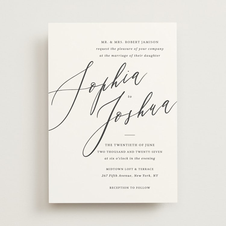 "Crescendo" - Wedding Invitations in Snow by Griffinbell Paper Co. - Front
