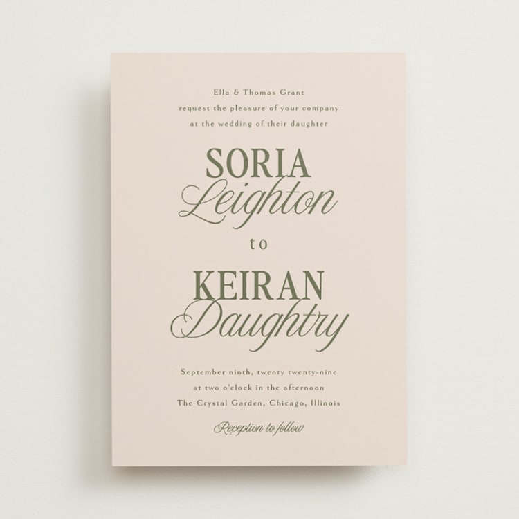 "Soria" - Wedding Invitations in Meadow by Melanie Kosuge - Front
