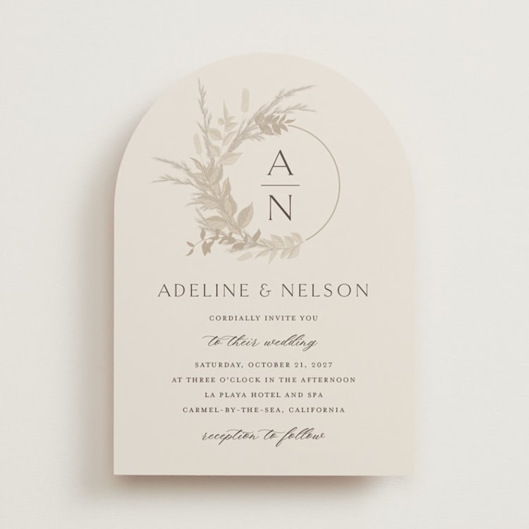 "Preserved Fall Botanicals" - Wedding Invitations in Linen by Erin Deegan - Front