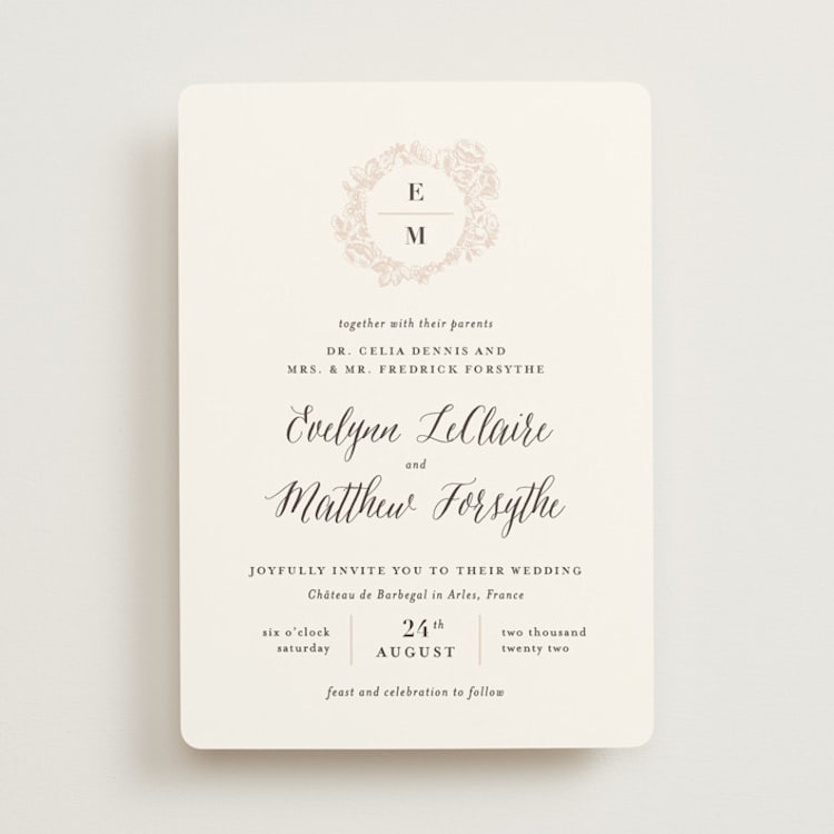 "French Roses" - Wedding Invitations in Blush by 2birdstone - Front