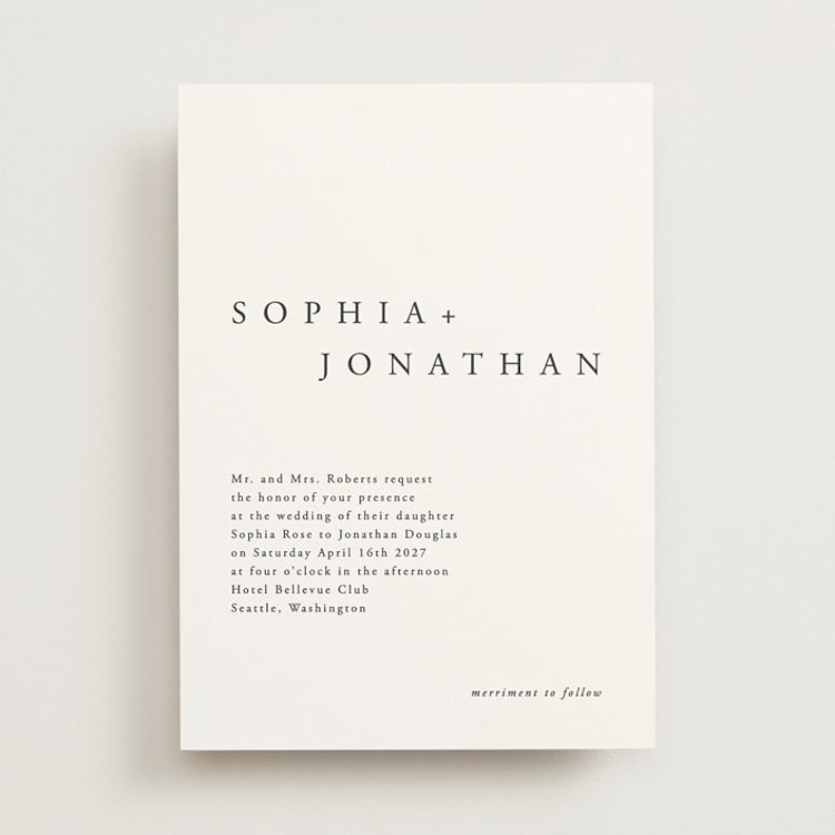 "The Minimalist" - Wedding Invitations in Air by lulu and isabelle - Front