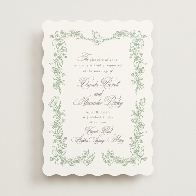 "Romantic Garden" - Wedding Invitations in Mint by Melinda Denison - Front