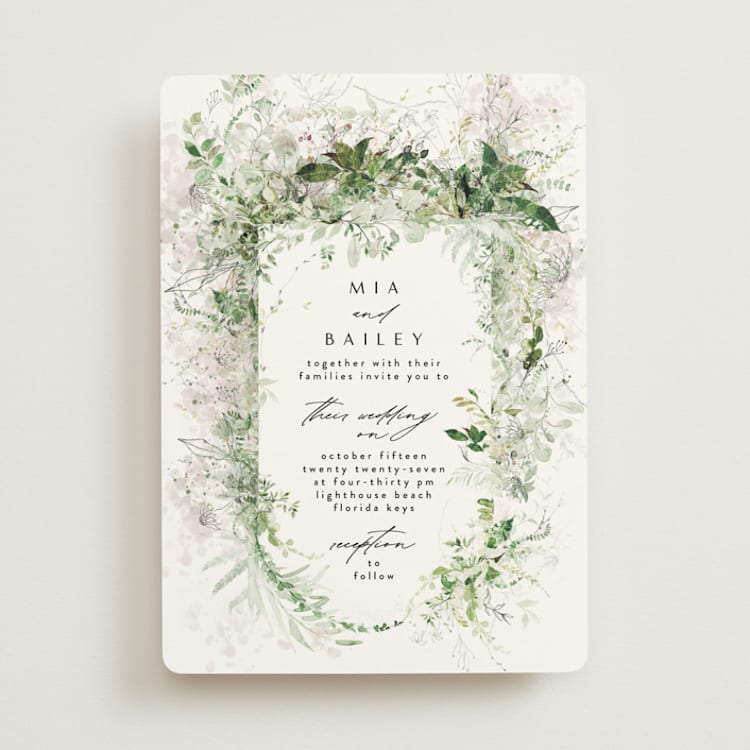 "Lush Greenery" - Wedding Invitations in Fresh Green by Phrosné Barwood - Front