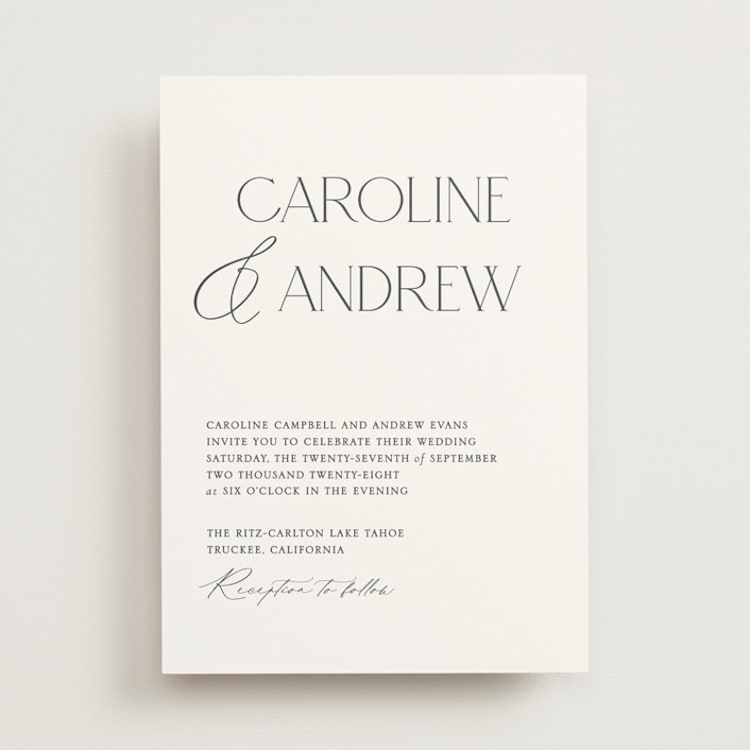 "Contemporary" - Wedding Invitations in Cotton by Vanessa Doyle - Front