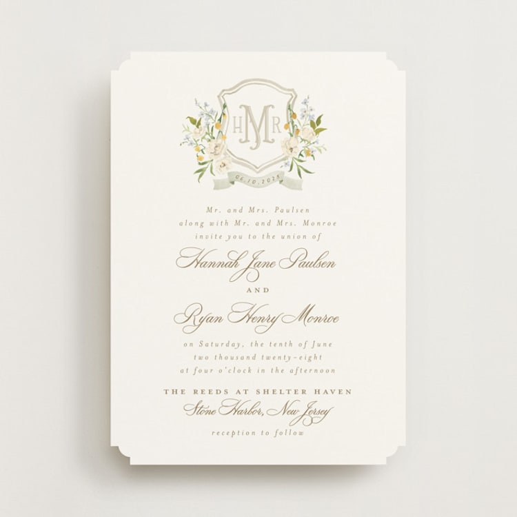 "Avalon" - Wedding Invitations in Chiffon by Everett Paper Goods - Front
