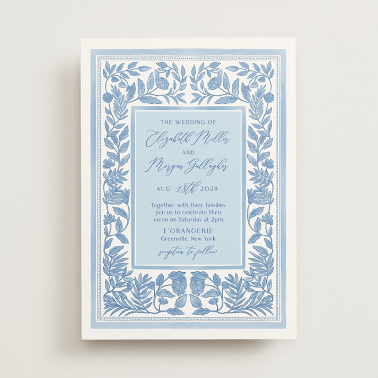 "Porcelain Floral" - Wedding Invitations in Porcelain by Elly - Front