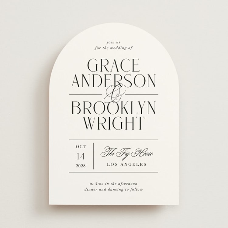 "Grand Scale" - Wedding Invitations in Caviar by Olivia Raufman - Front
