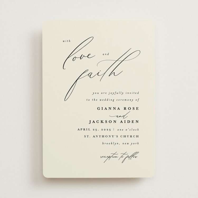 "Love and Faith" - Wedding Invitations in Vanilla by Louise Kay - Front