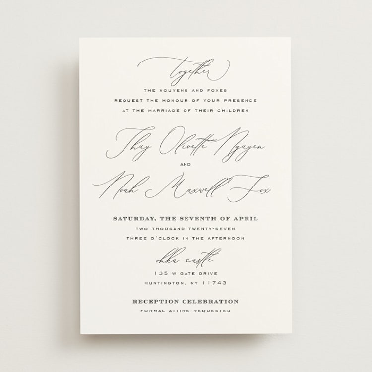 "la noce" - Wedding Invitations in Ink by Design Lotus - Front