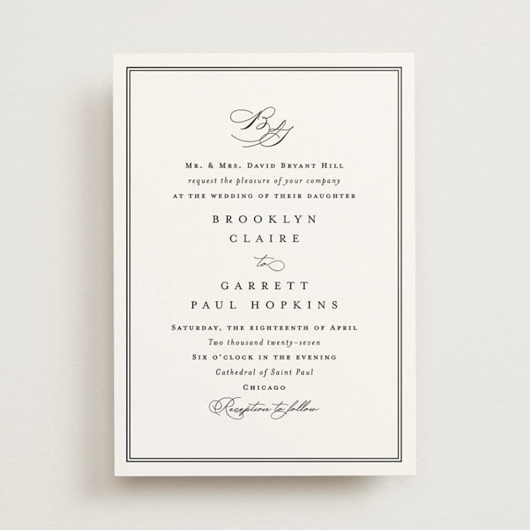 "Overlapping" - Wedding Invitations in Noir by Amy Kross - Front