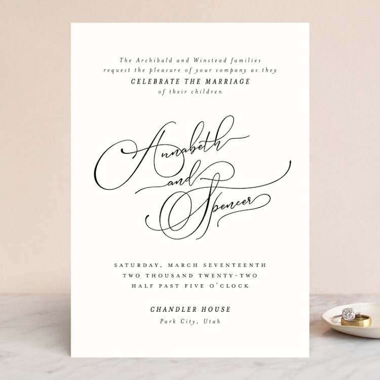 "Heirloom" - Wedding Invitations in Ink by Kimberly Morgan - Front