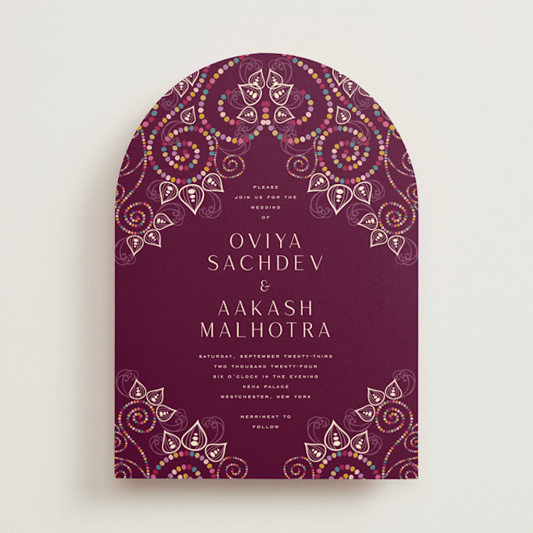 "Henna" - Wedding Invitations in Mixed Berry by fatfatin - Front