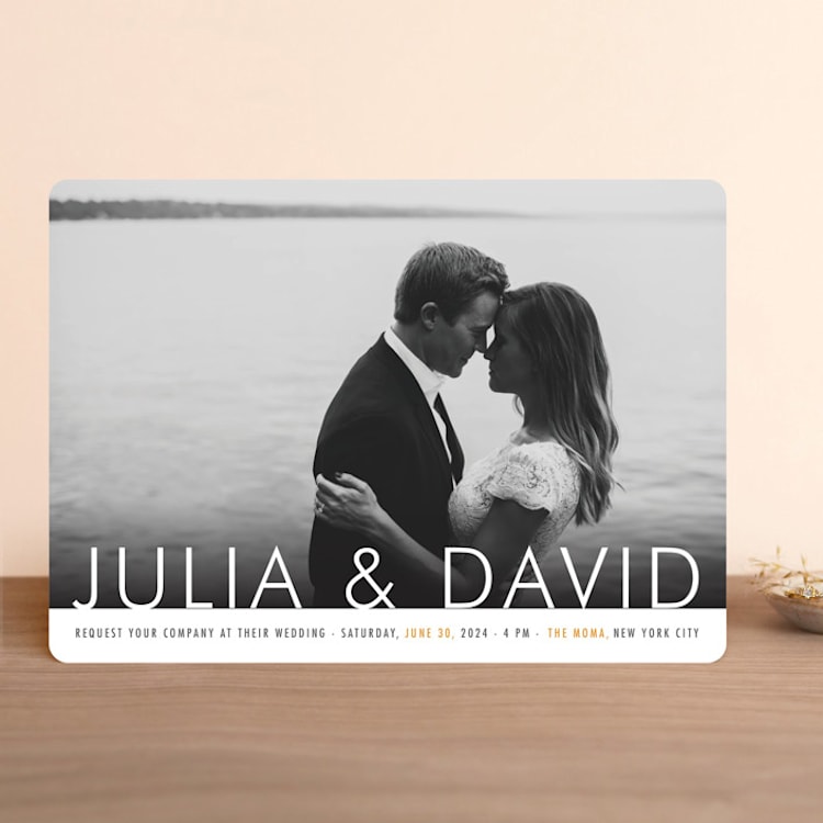 "Minimalist Display" - Wedding Invitations in Orange by Nam Bourassa - Front