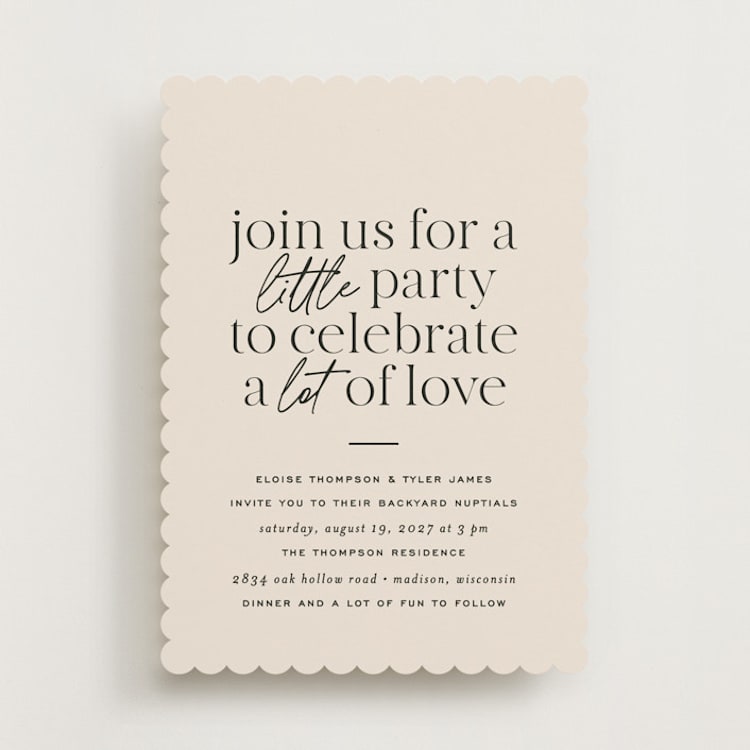 "Little party big love" - Wedding Invitations in Noir by Jessica Corliss - Front