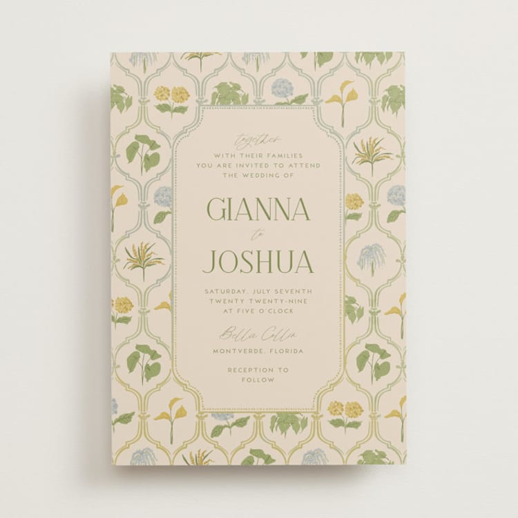 "The Gallery" - Wedding Invitations in Summer Citrus by Vera Lim - Front
