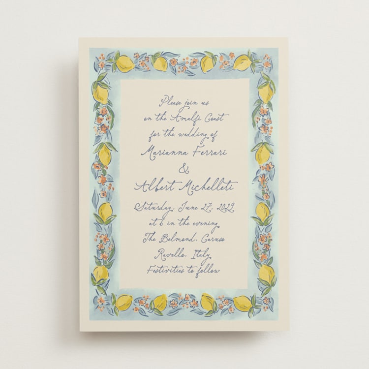 "Amalfi Coast Wedding" - Wedding Invitations in Aqua by Chris Griffith - Front