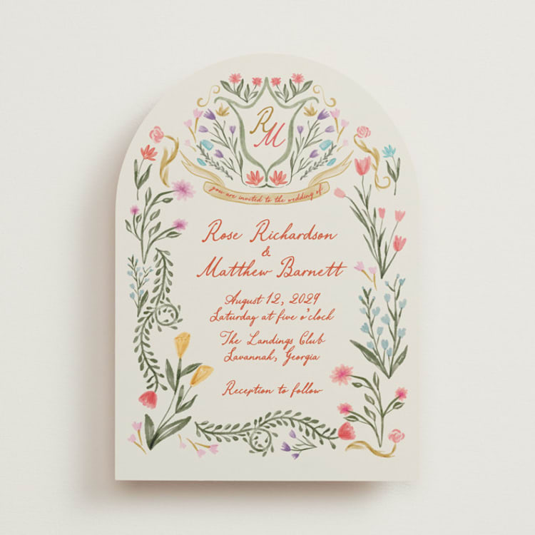 "Chantilly" - Wedding Invitations in Sunset by Maja Cunningham - Front
