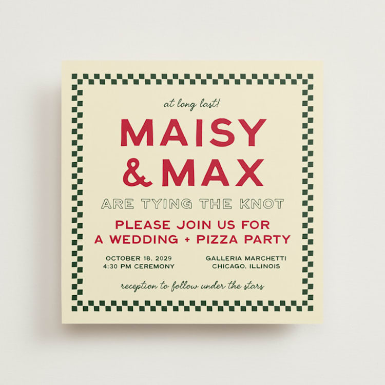 "Trattoria" - Wedding Invitations in Pizzeria by Ani Somi - Front