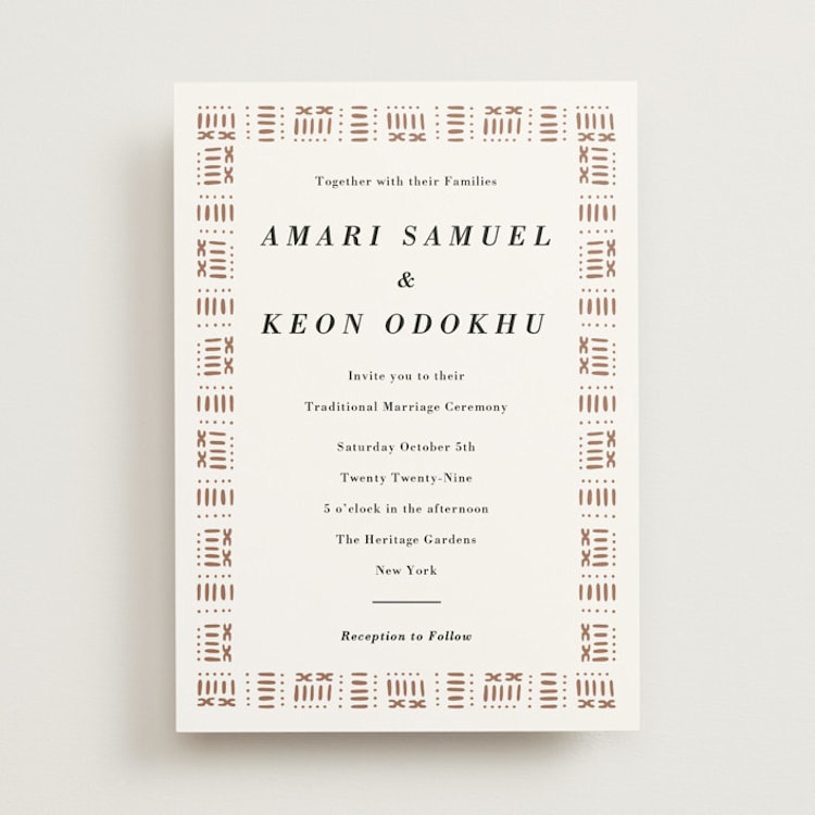 "Amari" - Wedding Invitations in Ivory by Oma N. Ramkhelawan - Front