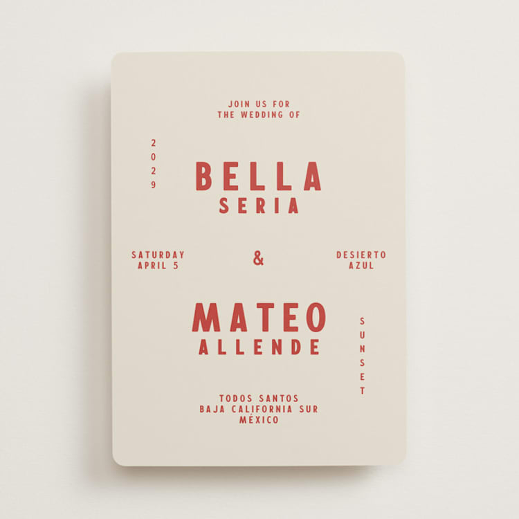 "Coyota" - Wedding Invitations in Sierra by Ani Somi - Front