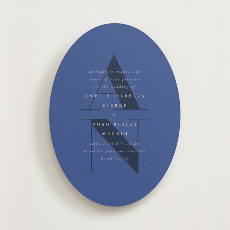 "Centro" - Wedding Invitations in Marseille Bleu by Up Up Creative - Front