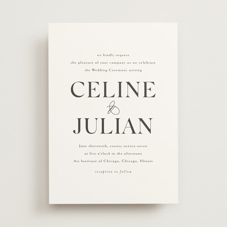 "CELINE" - Wedding Invitations in Opal by Melanie Kosuge - Front