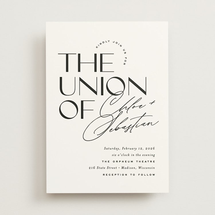 "Union Stack" - Wedding Invitations in Diamond by Jessica Corliss - Front