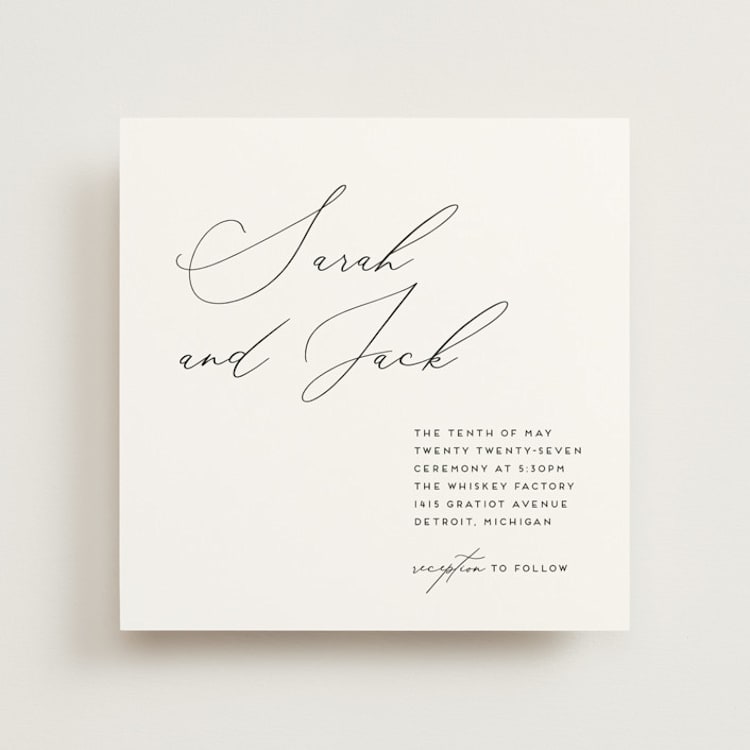 "the script" - Wedding Invitations in Tuxedo by Genna Blackburn - Front
