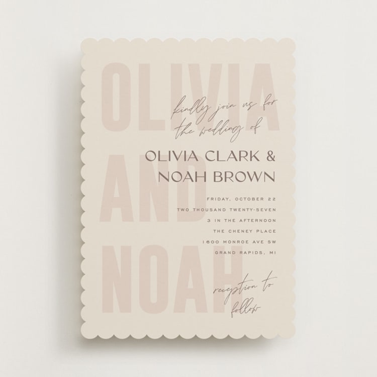 "Salted" - Wedding Invitations in Blush by Pixel and Hank - Front