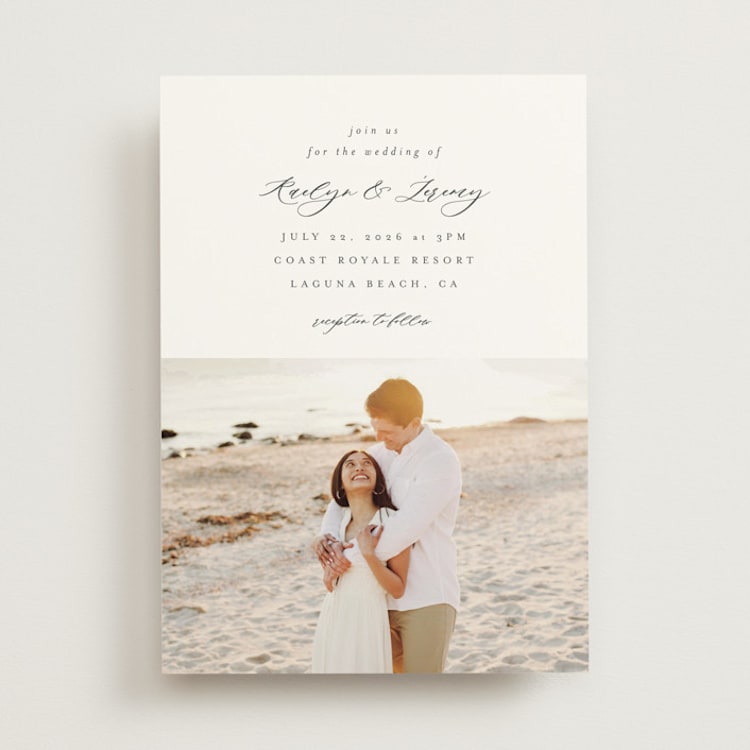 "Minimalist Photo" - Wedding Invitations in Ivory by Nicole Walsh - Front