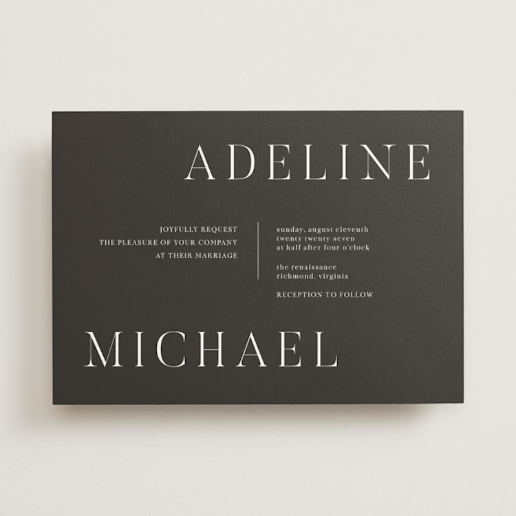 "Around the Way" - Wedding Invitations in Slate by That Girl Press - Front