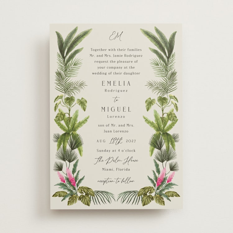 "Tropical garden" - Wedding Invitations in Lime by Elly - Front