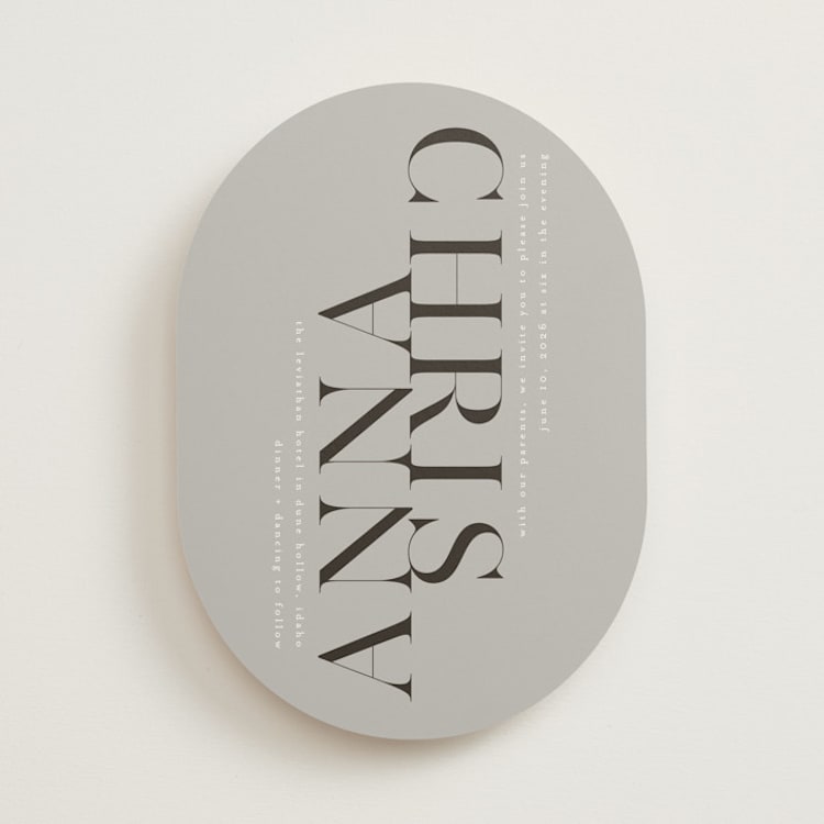 "Show" - Wedding Invitations in Dove Gray by Up Up Creative - Front