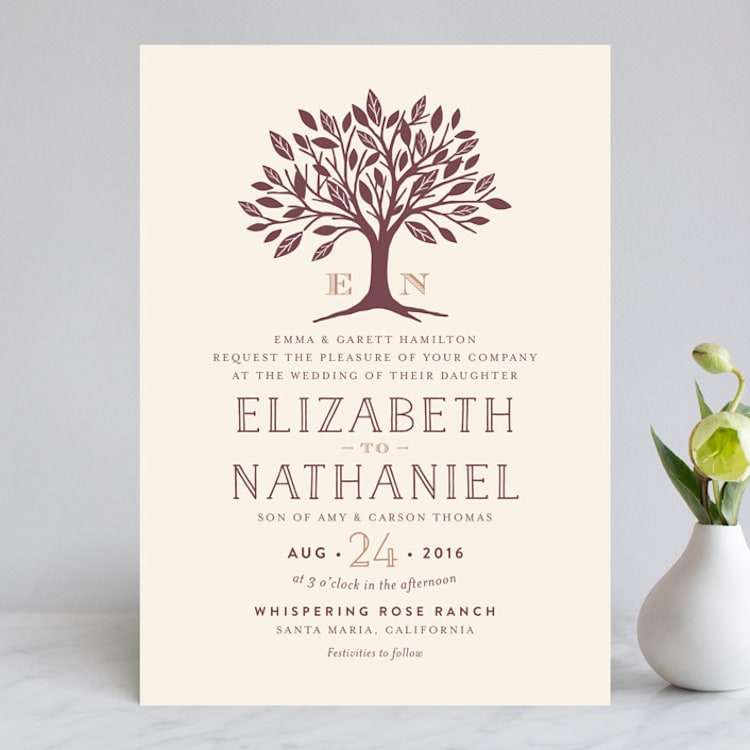 "Enchanted" - Wedding Invitations in Bark by Griffinbell Paper Co. - Front