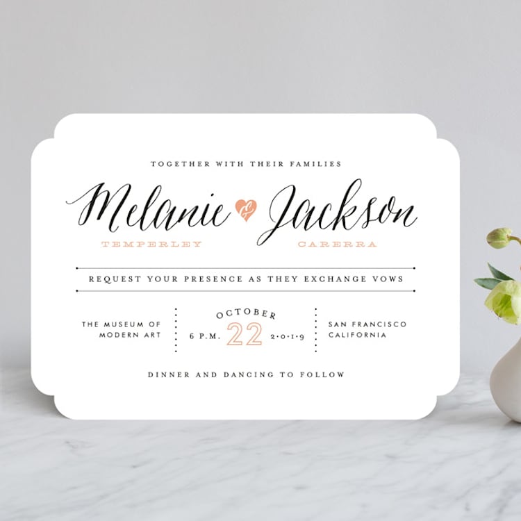 "Heartbeat" - Wedding Invitations in Petal by Sarah Curry - Front