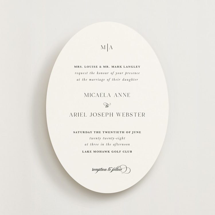 "Classic & Timeless" - Wedding Invitations in Obsidian by Lucrecia Caporale - Front