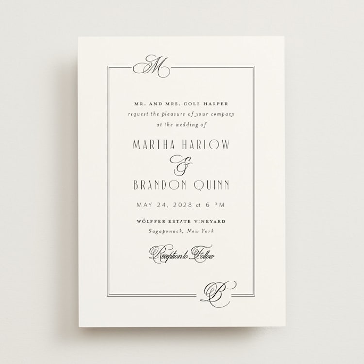 "Black Tie Elegance" - Wedding Invitations in Tuxedo by Nicoletta Savod - Front