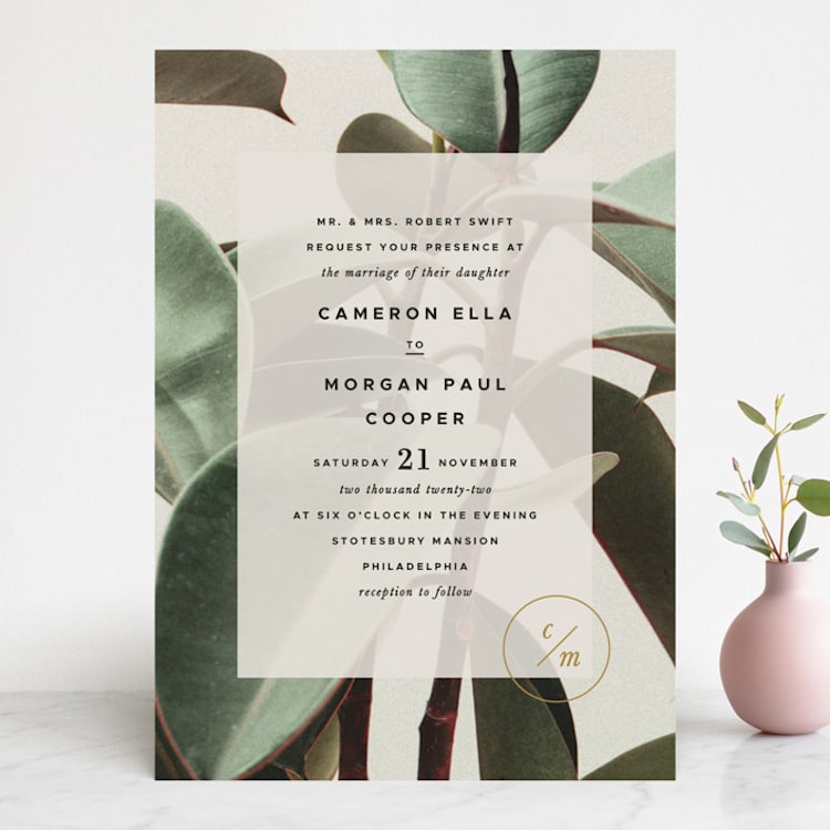 "Powder Room Florals" - Wedding Invitations in Cream by Ariel Rutland - Front