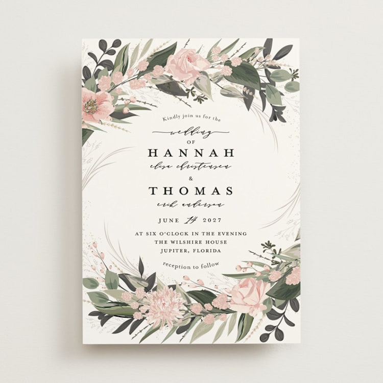 "Ivory Ring" - Wedding Invitations in Blush by Susan Moyal - Front
