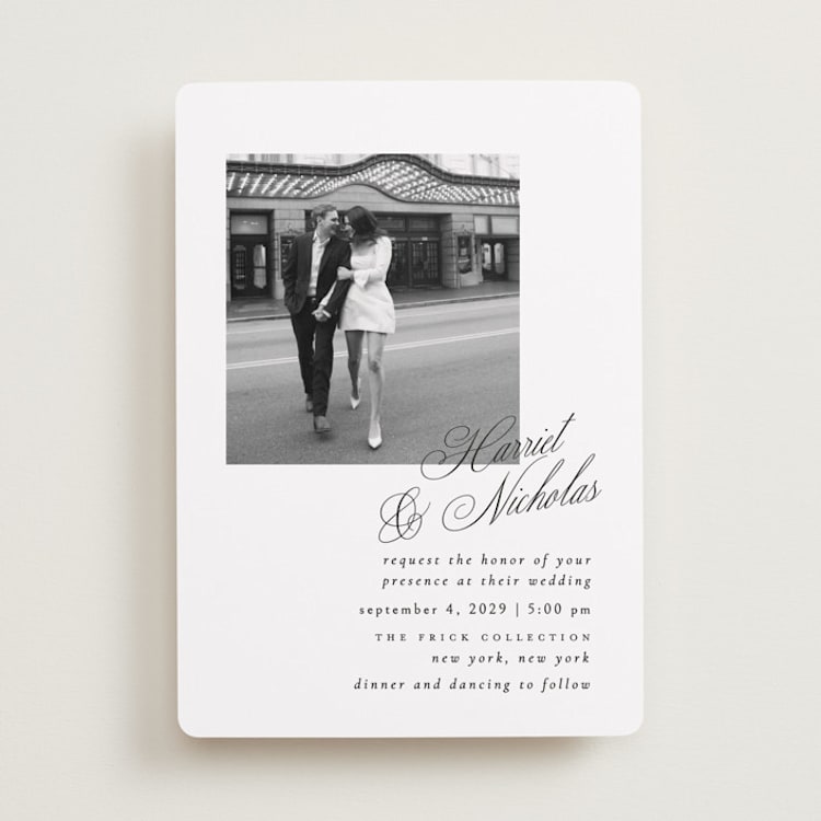 "Written with Love" - Wedding Invitations in Noir Slate by Ana de Sousa - Front