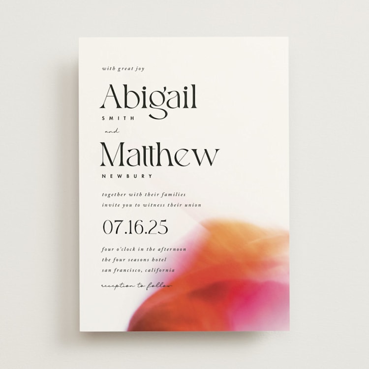 "Flamenco" - Wedding Invitations in Hibiscus by Catherine Culvenor - Front
