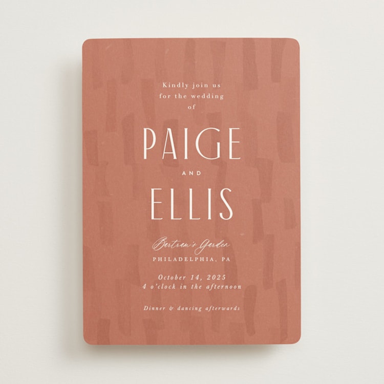 "Echo" - Wedding Invitations in Rust by Jennifer Wick - Front