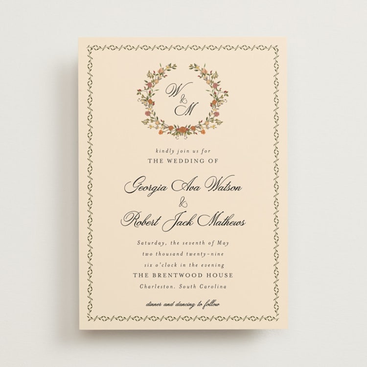 "Monogramed" - Wedding Invitations in Autumn by Susan Moyal - Front