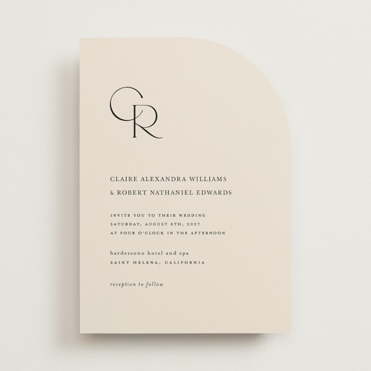 "Edge" - Wedding Invitations in Linen by Kelly Schmidt - Front