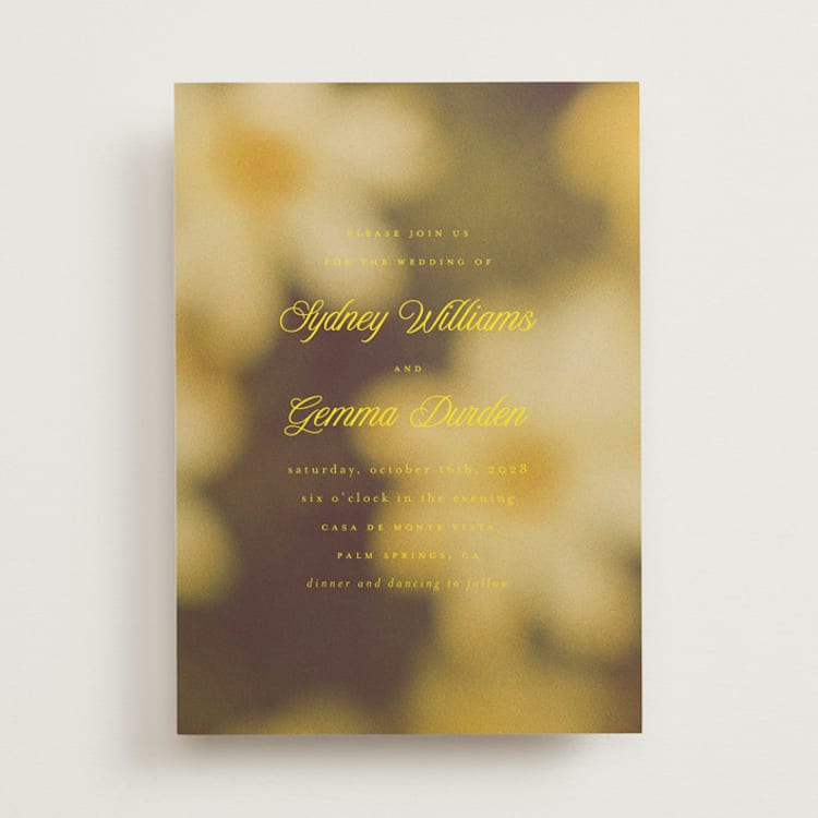"Bloom" - Wedding Invitations in Island Citrus by Morgan Kendall - Front