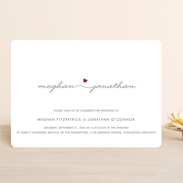 "Love Connection" - Wedding Invitations in Red Hot by Kim Dietrich Elam - Front