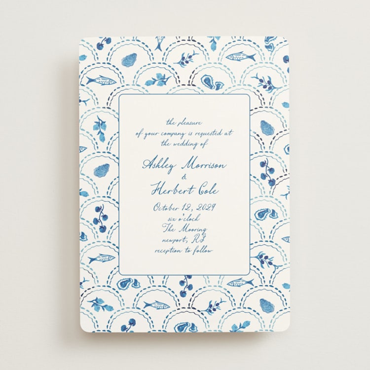"Positano" - Wedding Invitations in Cerulean by Tamara Hilje - Front