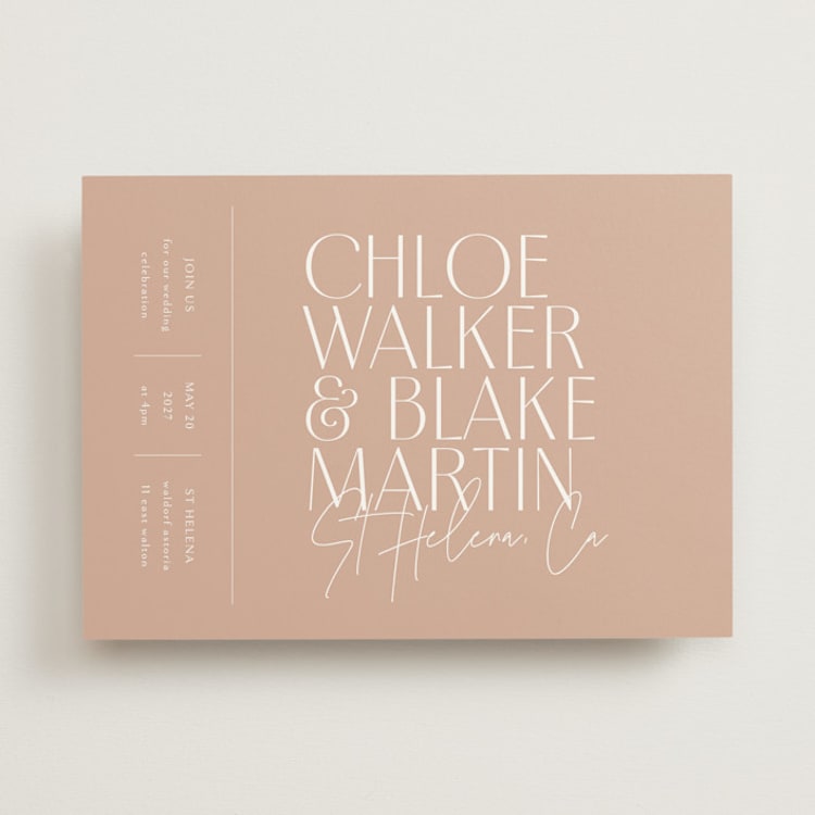 "Overlap" - Wedding Invitations in Terracotta by Kelly Schmidt - Front